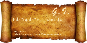 Gáspár Izabella névjegykártya