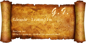 Gáspár Izabella névjegykártya
